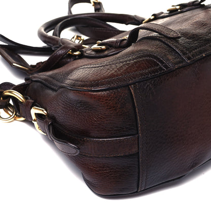 Prada Cervo Antik Dome Satchel Cacao 7 of 8