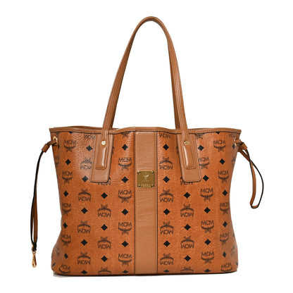 MCM Visetos Medium Liz Reversible Shopper Tote Cognac 1 of 20