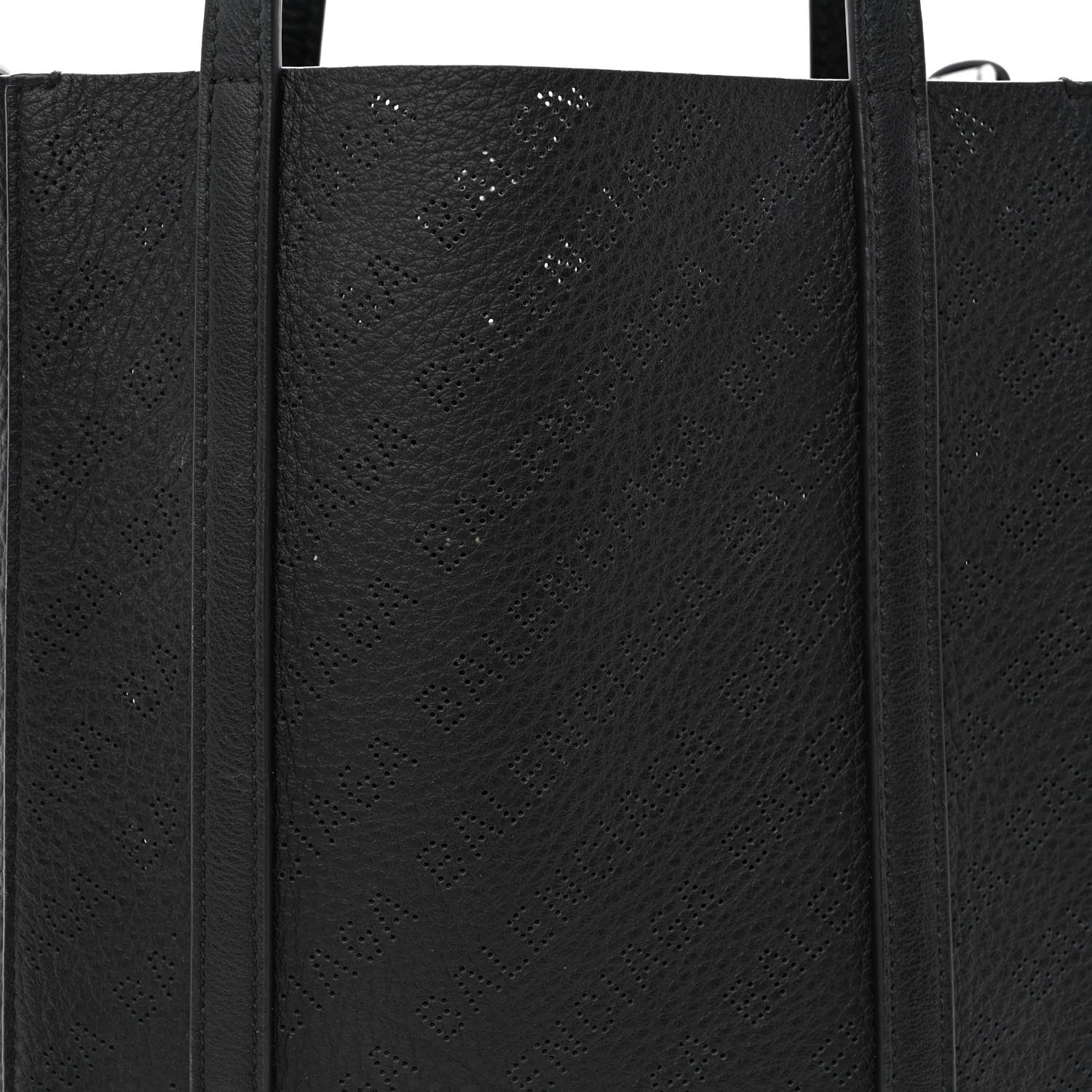 Balenciaga Smooth Calfskin Logo Perforated XXS Everyday Tote Black 10 of 12