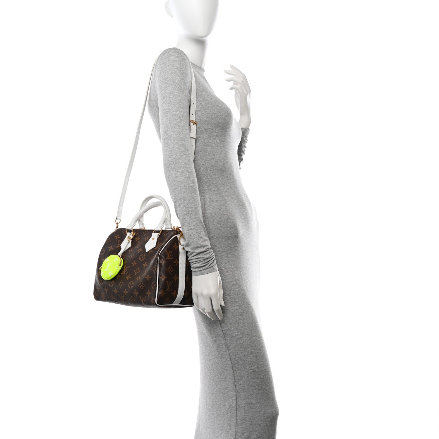 Louis Vuitton Monogram LV Match Speedy Bandouliere 25 White 2 of 10