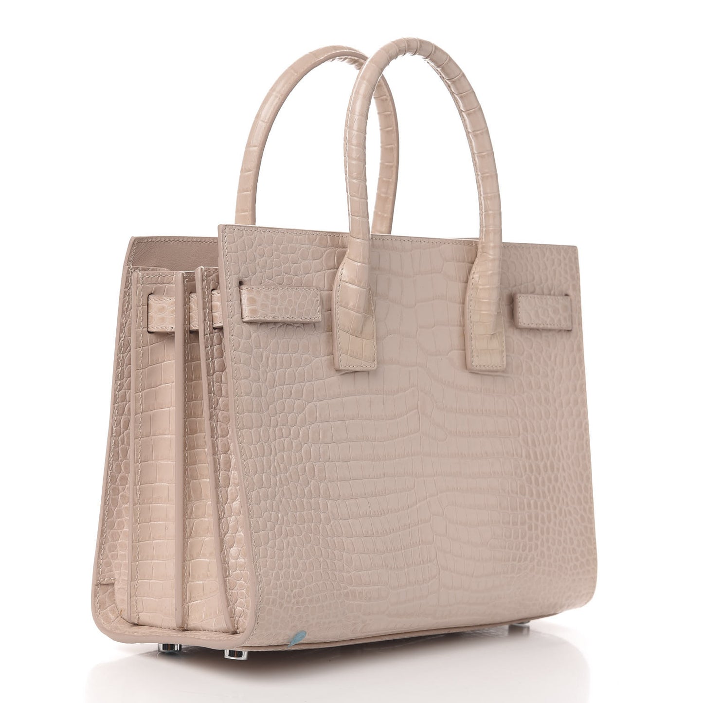 Calfskin Crocodile Embossed Baby Sac De Jour Rose Antic