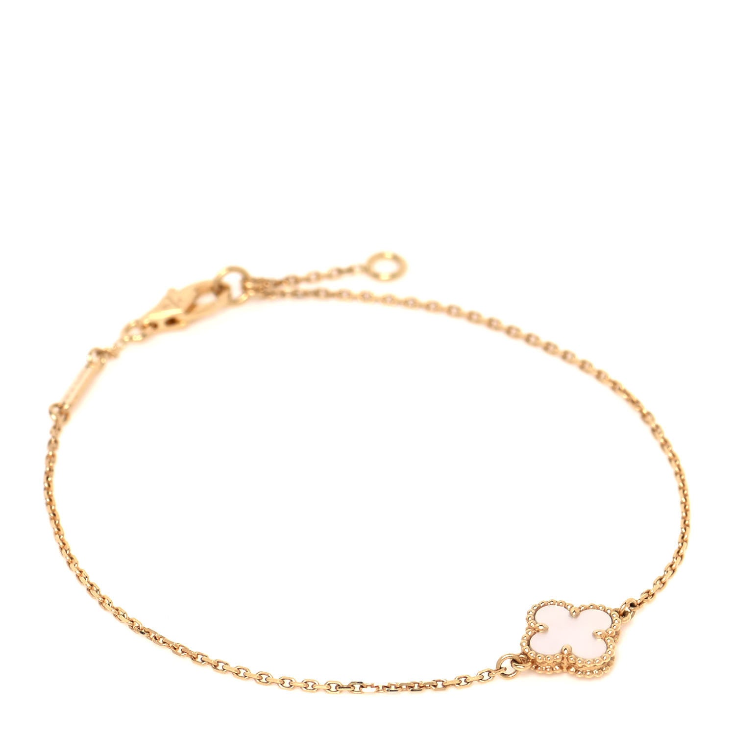 Van Cleef & Arpels 18K Yellow Gold Mother of Pearl Sweet Alhambra Bracelet 1 of 5