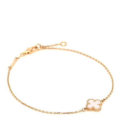 Van Cleef & Arpels 18K Yellow Gold Mother of Pearl Sweet Alhambra Bracelet 1 of 5