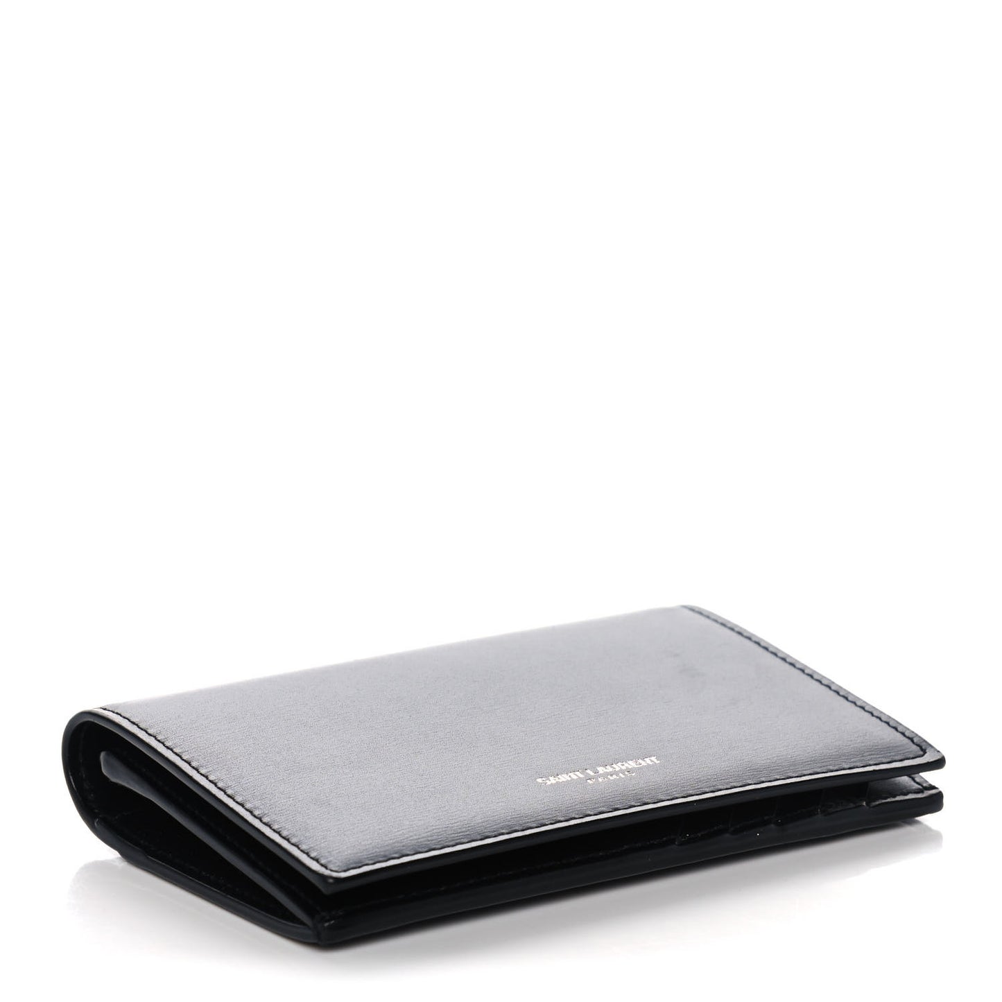 Calfskin Fragments Flap Wallet Black