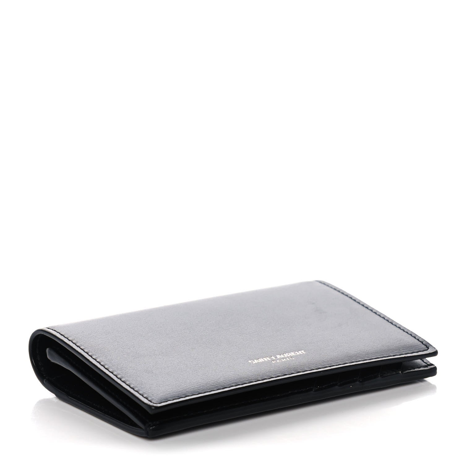 Saint Laurent Calfskin Fragments Flap Wallet Black 4 of 12