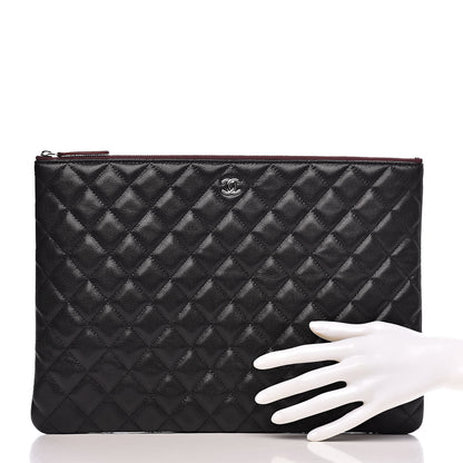 Chanel Caviar Quilted Large Cosmetic Case Black 2 of 8