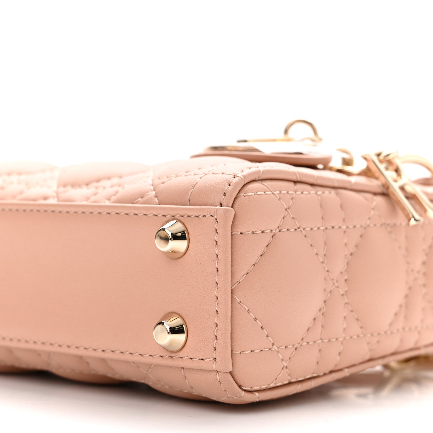 Christian Dior Lambskin Cannage Micro Lady Dior Rose Des Vents 10 of 11