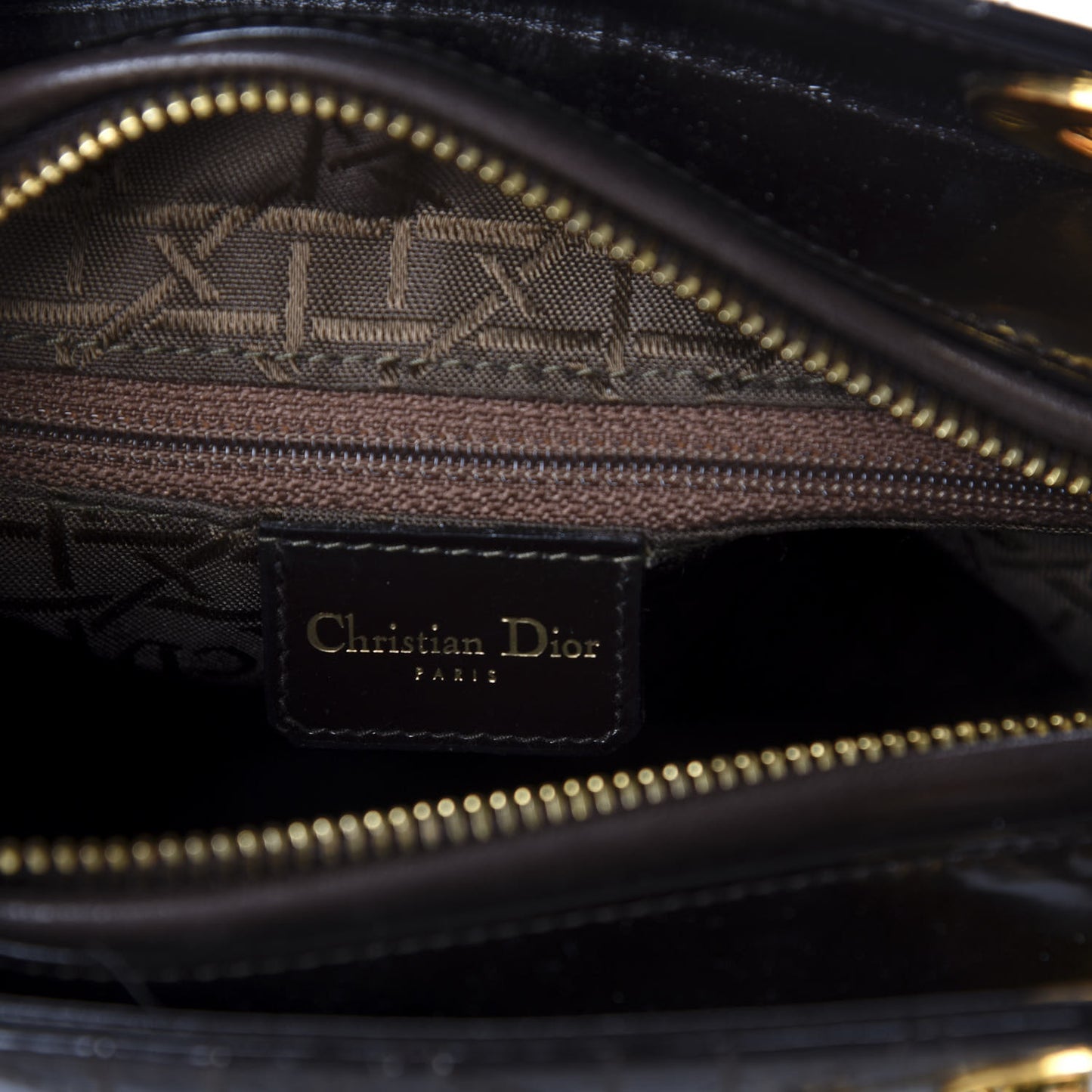 Patent Cannage Medium Lady Dior Black