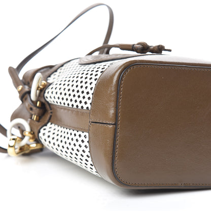 Fendi Vitello Liberty Glossy Lambskin F is Fendi Perforated Mini Mon Tresor Bucket Bag White Ice Rust Maya 5 of 9