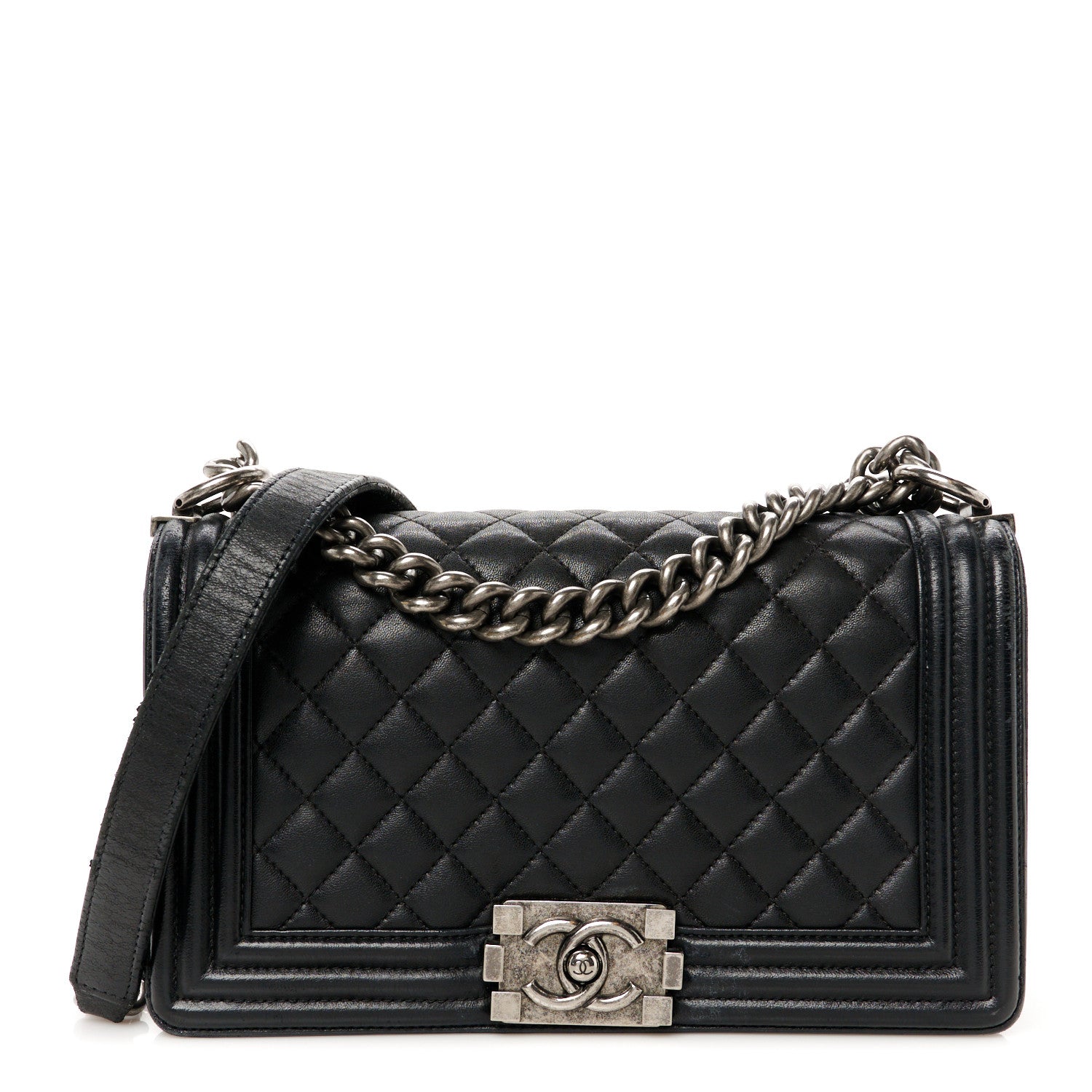 Chanel Lambskin Quilted Medium Boy Flap Black 1 of 10