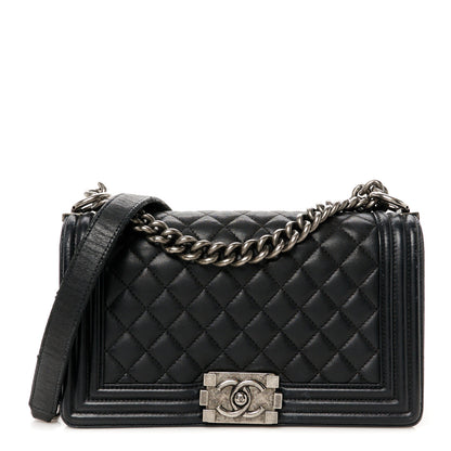 Chanel Lambskin Quilted Medium Boy Flap Black 1 of 10