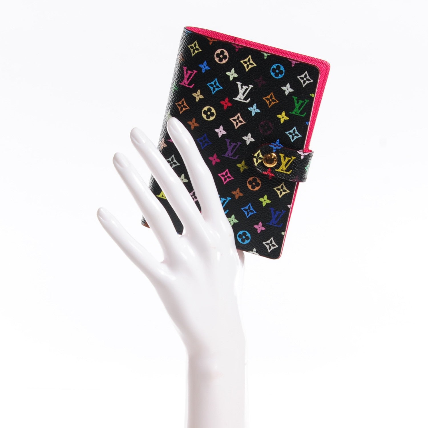 Louis Vuitton Monogram Multicolor Small Ring Agenda Cover Black Grenade 2 of 7