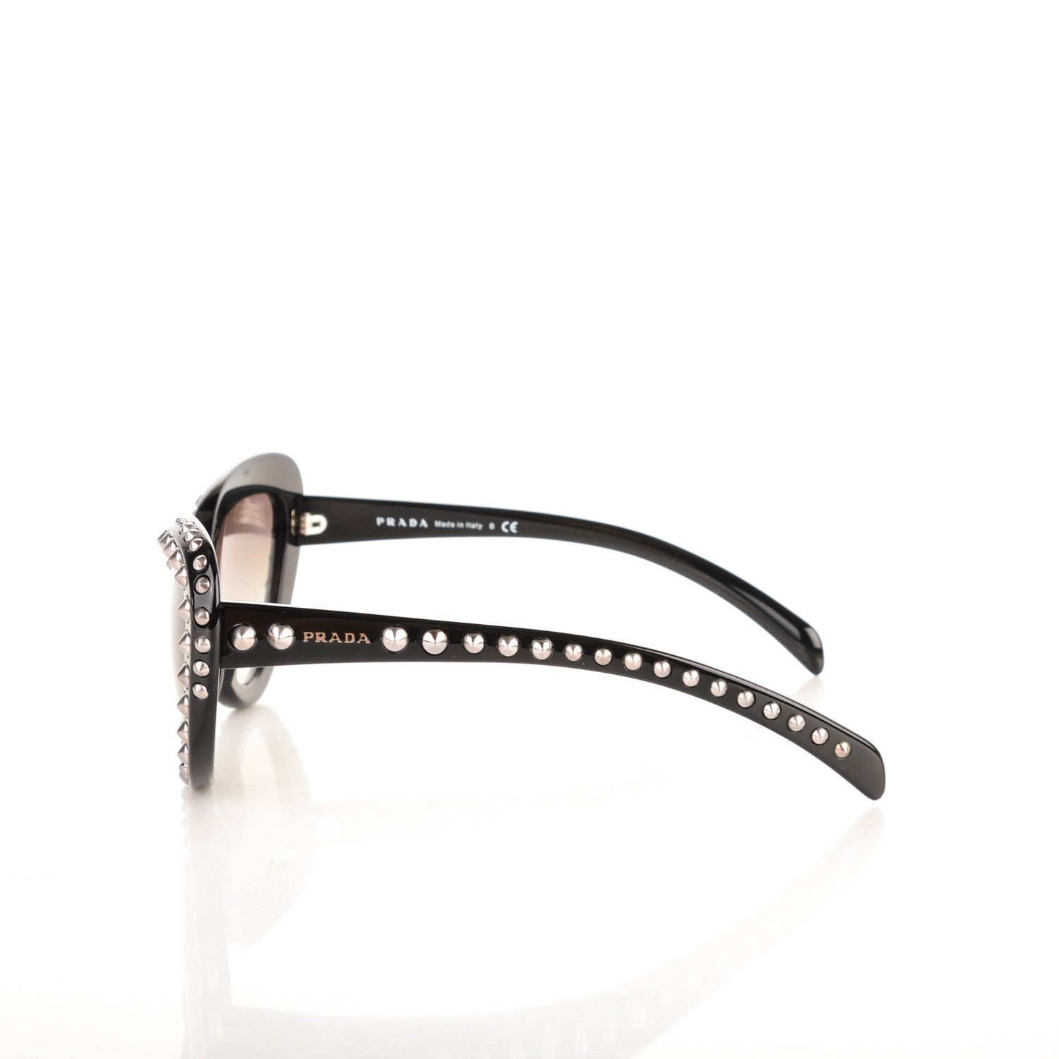 Prada Studded Ornate Cat Eye Sunglasses SPR 31Q Black 2 of 4