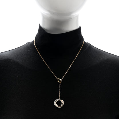 Cartier 18K Pink Yellow White Gold Diamond Trinity Lariat Necklace 2 of 5