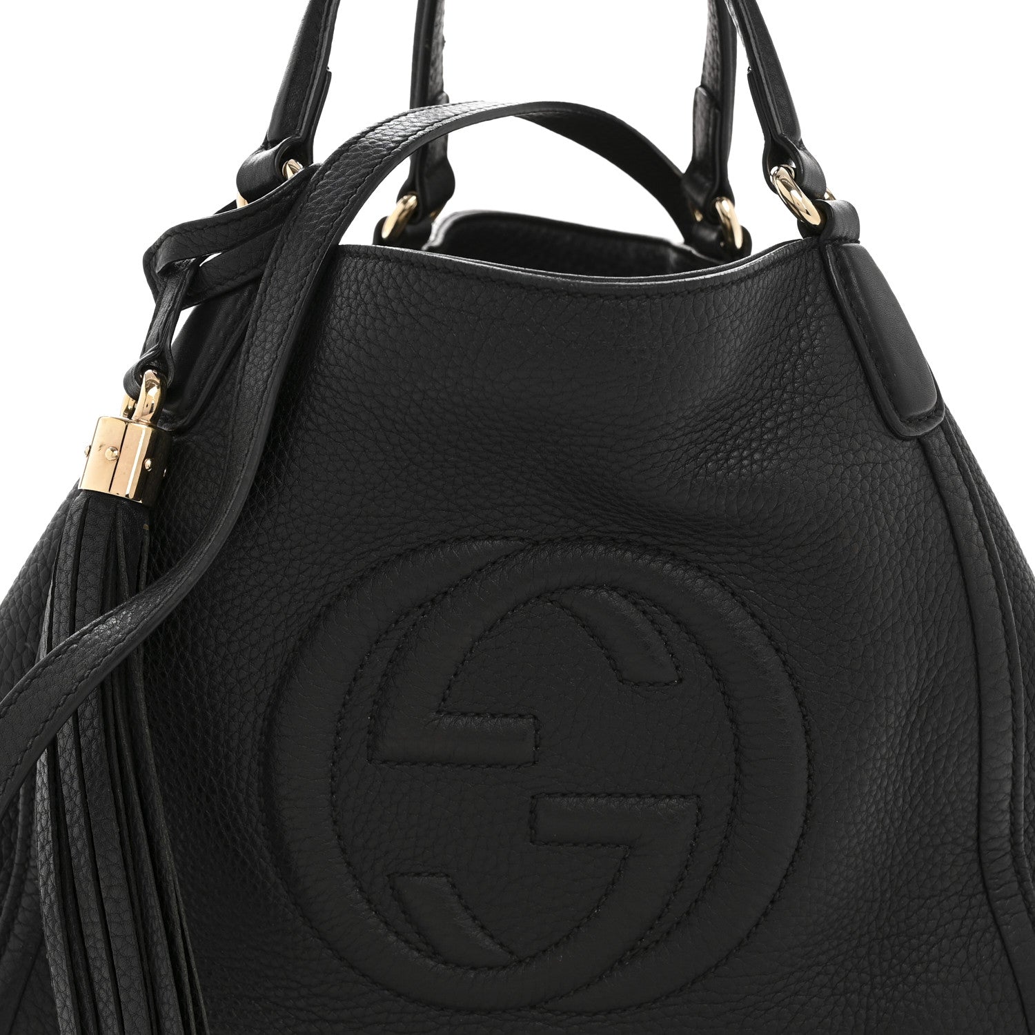Gucci Pebbled Calfskin Small Soho Shoulder Bag Black 8 of 13