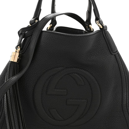 Gucci Pebbled Calfskin Small Soho Shoulder Bag Black 8 of 13