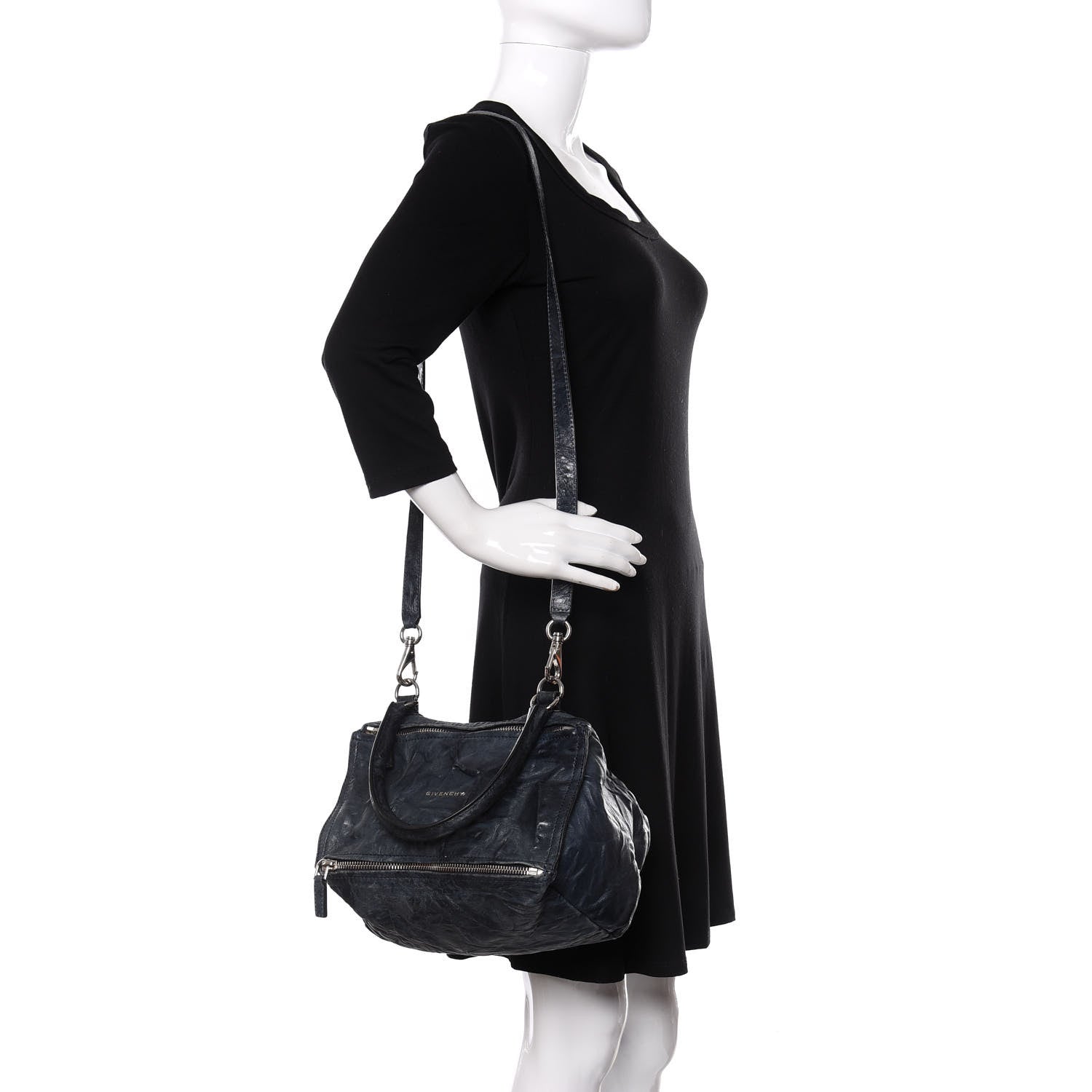 Givenchy Tumbled Sheepskin Small Pandora Navy 2 of 12