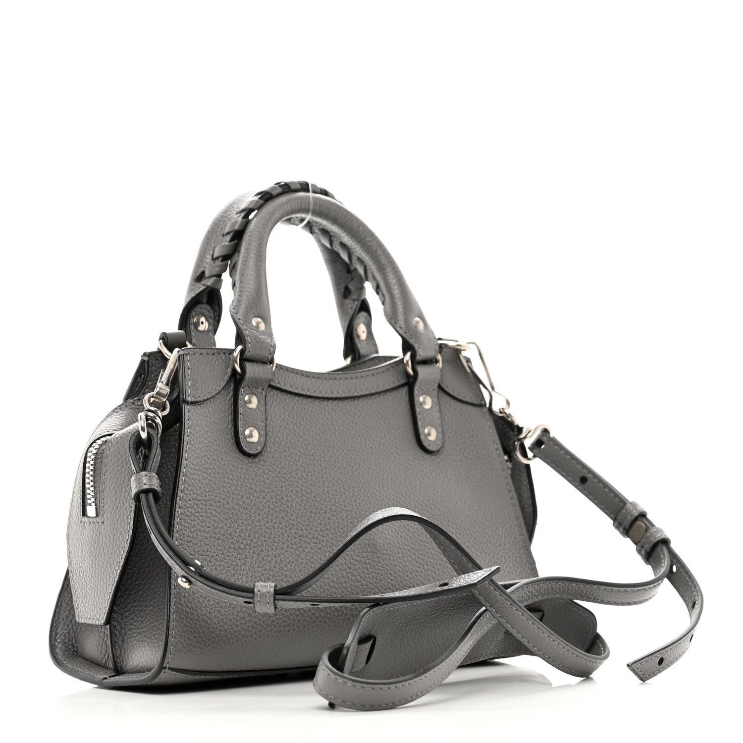 Balenciaga Grained Calfskin Neo Classic Silver Hardware Mini City Dark Grey 3 of 10