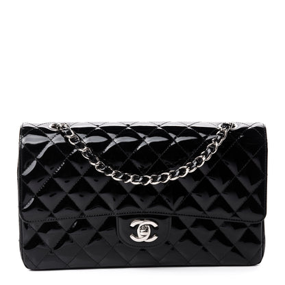 Chanel Patent Quilted Medium Double Flap Black 1 of 19
