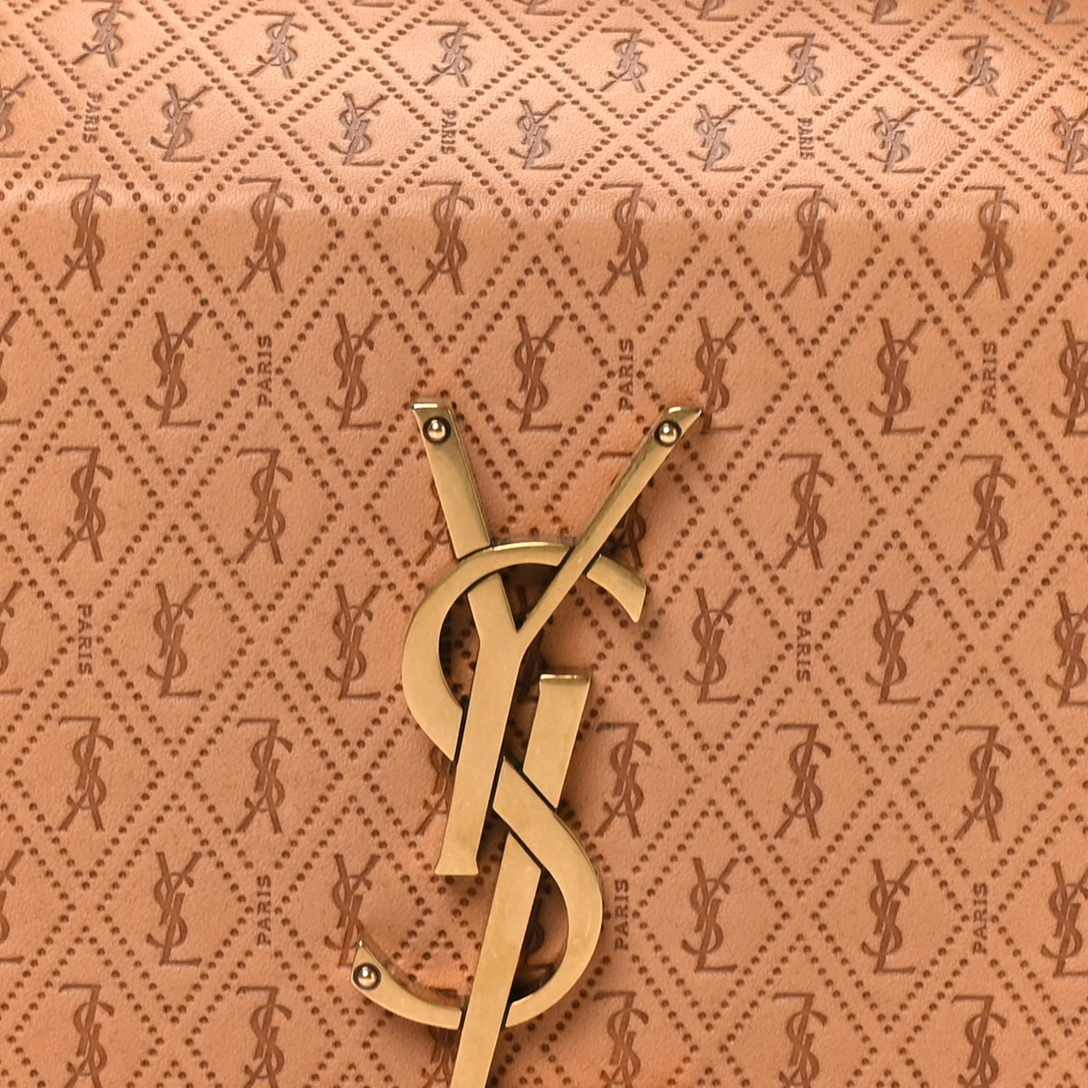 Calfskin Monogram Take Away Box Dusty Vintage Brown Gold