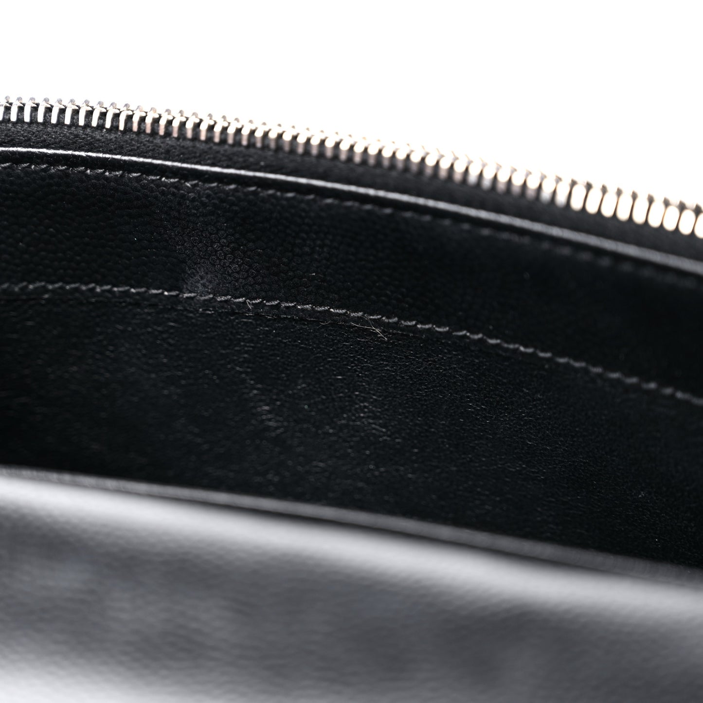 Grain De Poudre Matelasse Chevron Monogram Envelope Chain Wallet Black