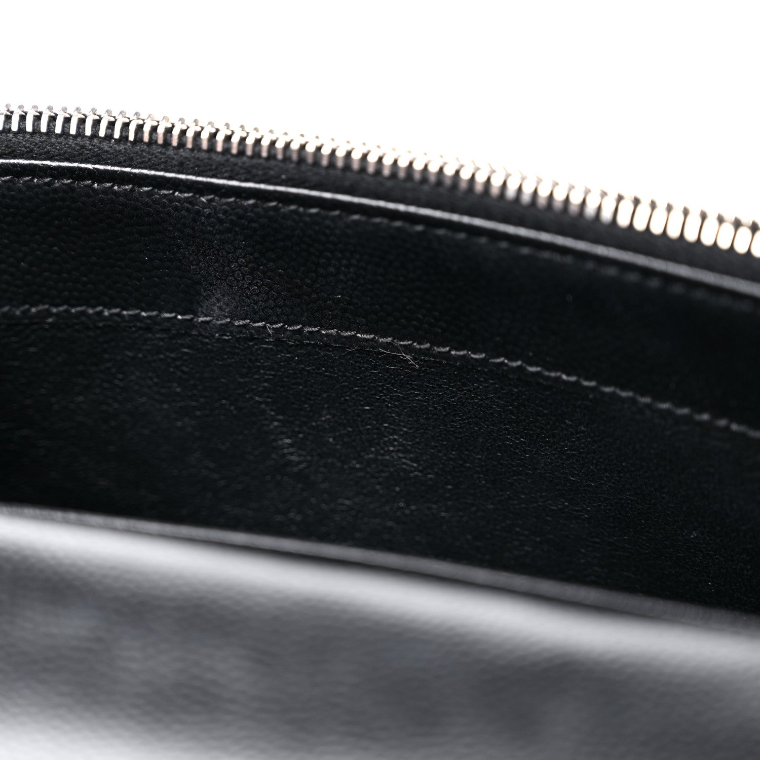 Saint Laurent Grain De Poudre Matelasse Chevron Monogram Envelope Chain Wallet Black 10 of 11