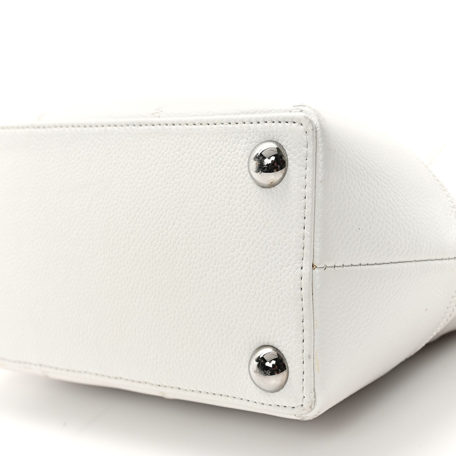 Chanel Caviar Square Stitched Bag White 11 of 14