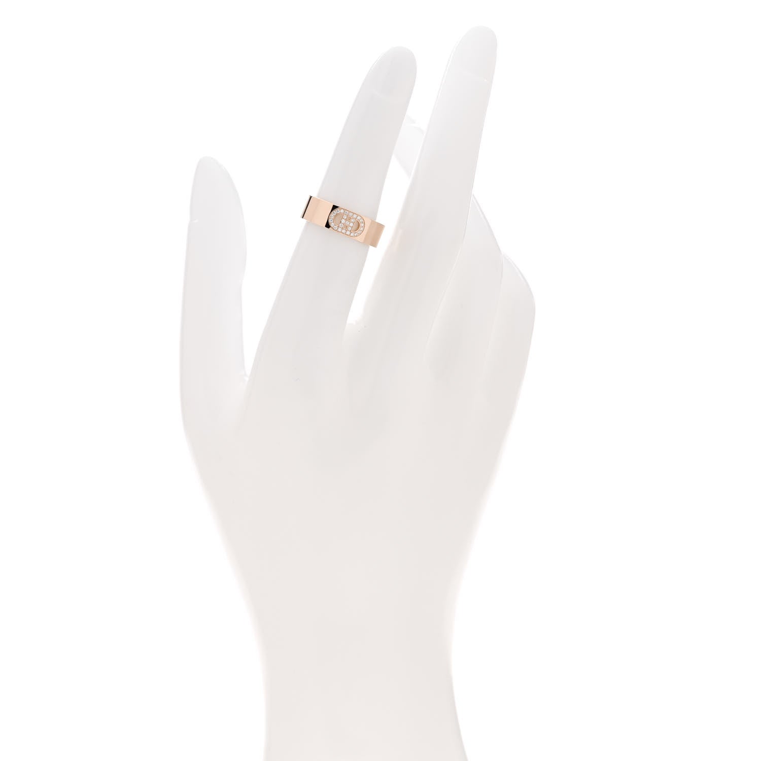 Hermes 18K Rose Gold Diamond PM H D'Ancre Ring 51 5.75 2 of 5
