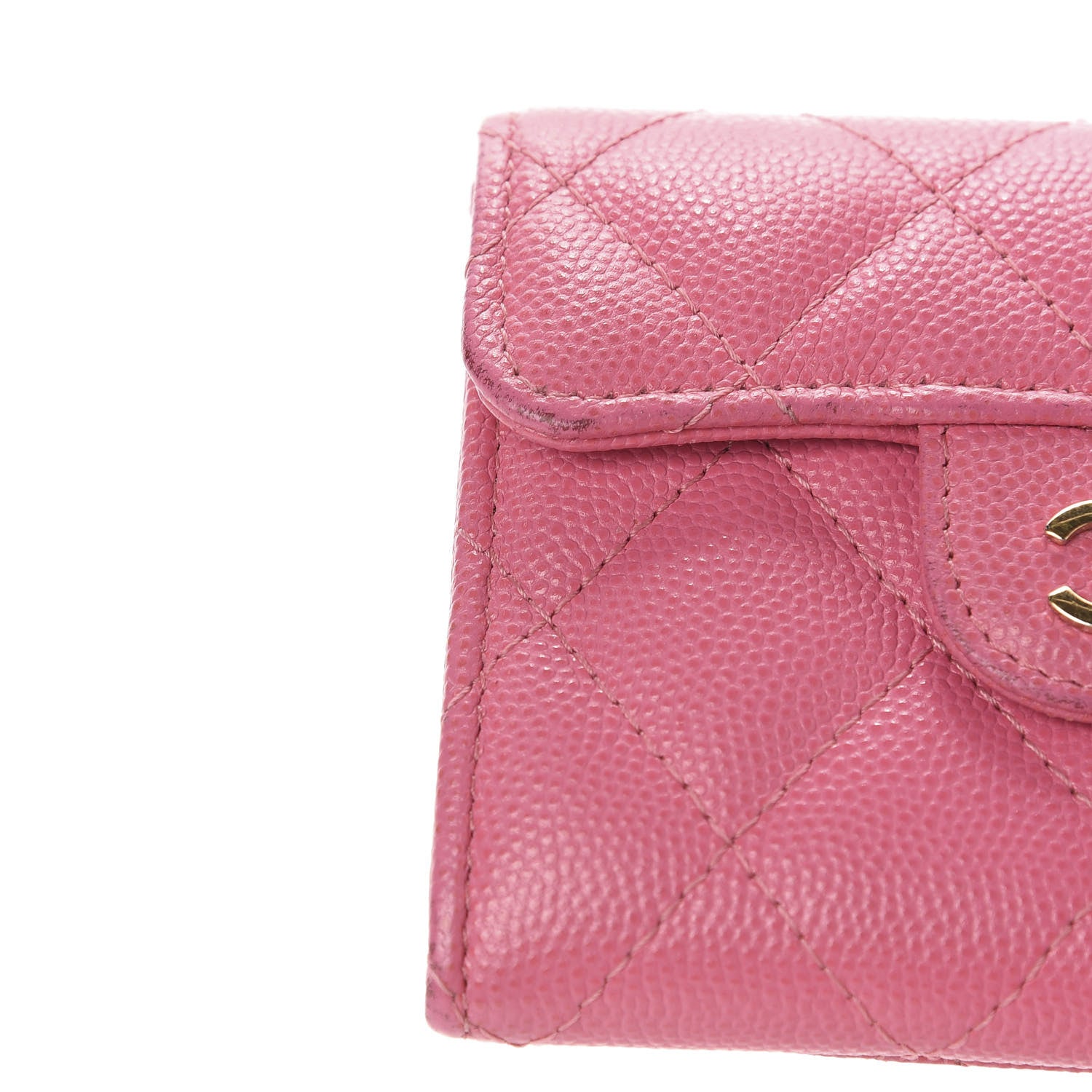 Chanel Iridescent Caviar Quilted Flap Card Holder Wallet Pink 8 of 9