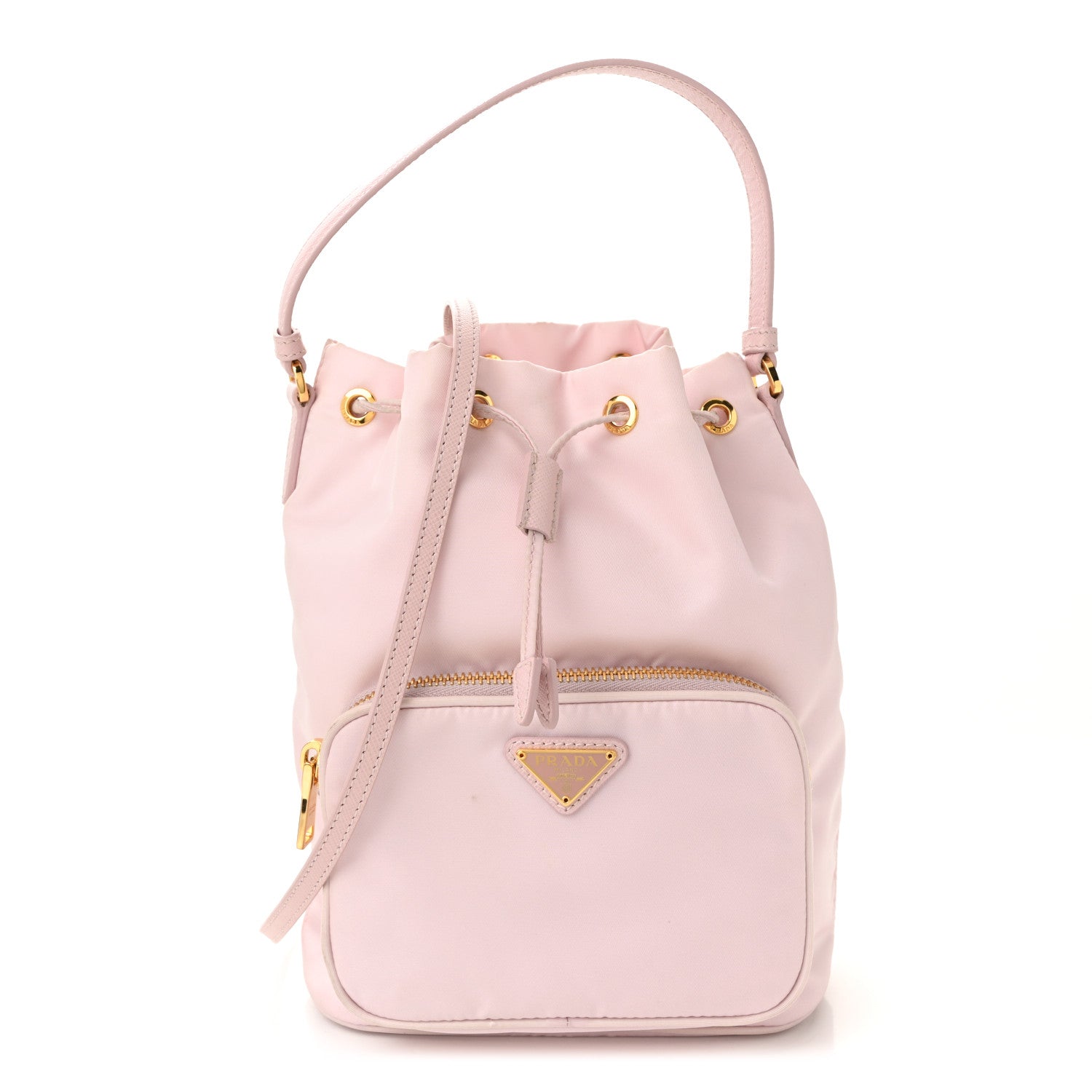 Prada Re-Nylon Saffiano Duet Bucket Crossbody Bag Alabastro 1 of 13