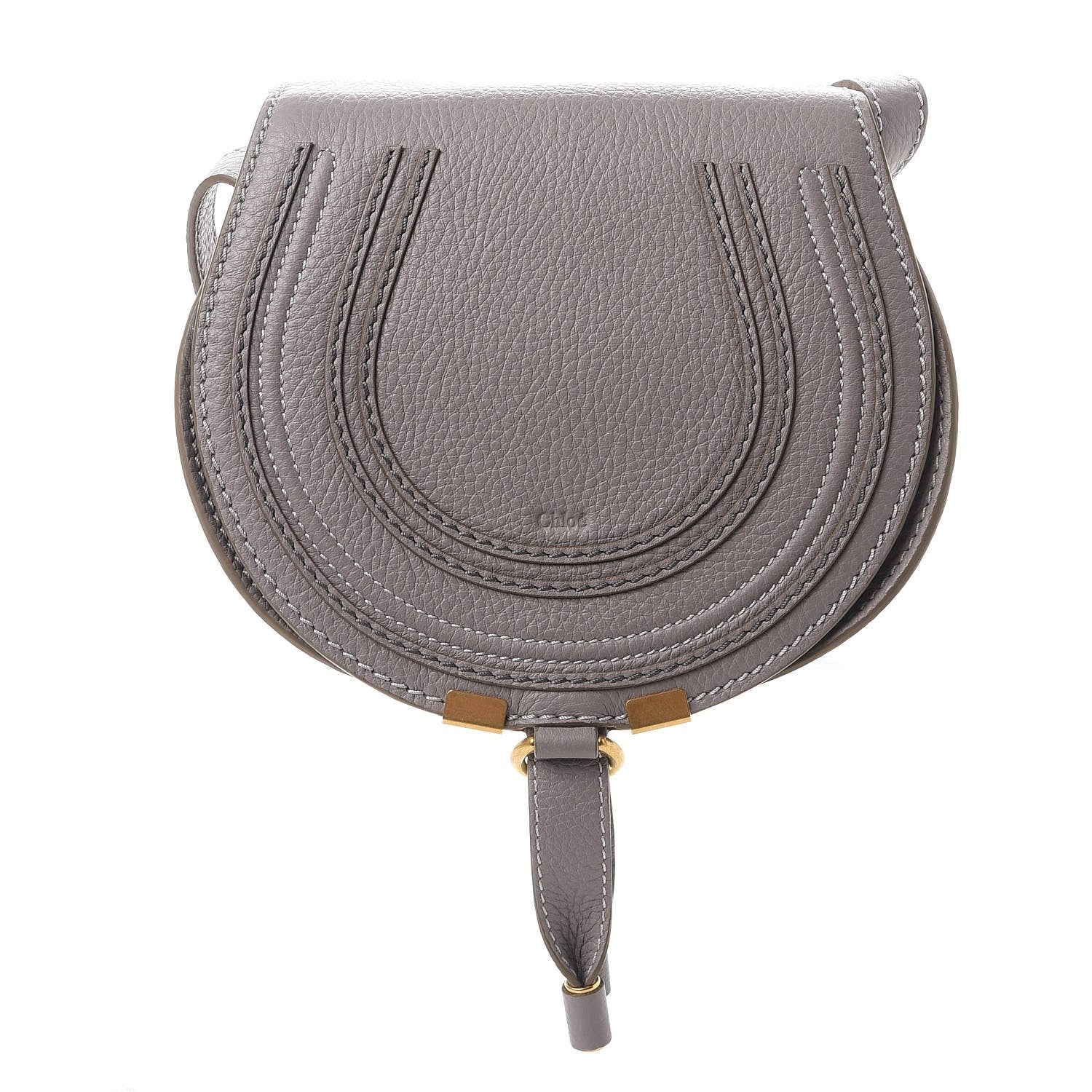 Chloe Calfskin Mini Marcie Round Crossbody Bag Cashmere Grey 1 of 8