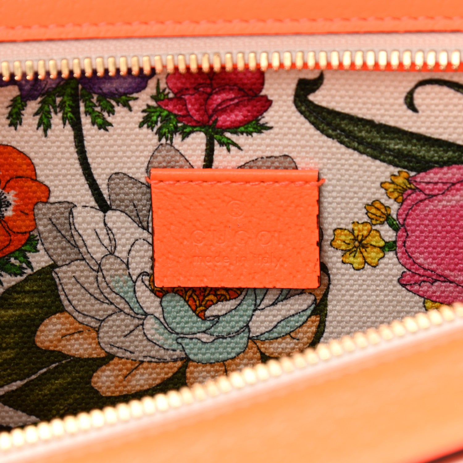 Gucci Canvas Medium Flora Tote White Multicolor Orange Fluo 6 of 14