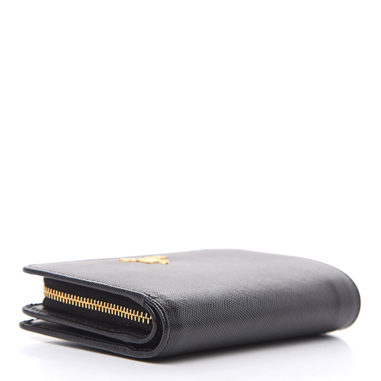 Prada Saffiano Metal Compact Wallet Black 4 of 8