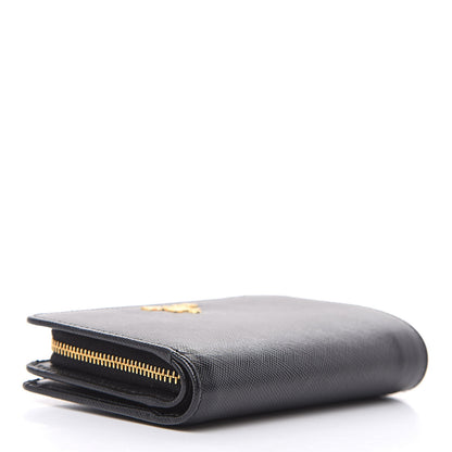 Prada Saffiano Metal Compact Wallet Black 4 of 8