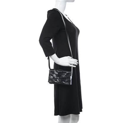 Bottega Veneta Paper Calfskin Maxi Intreccio Cassette Crossbody Bag Black 2 of 9