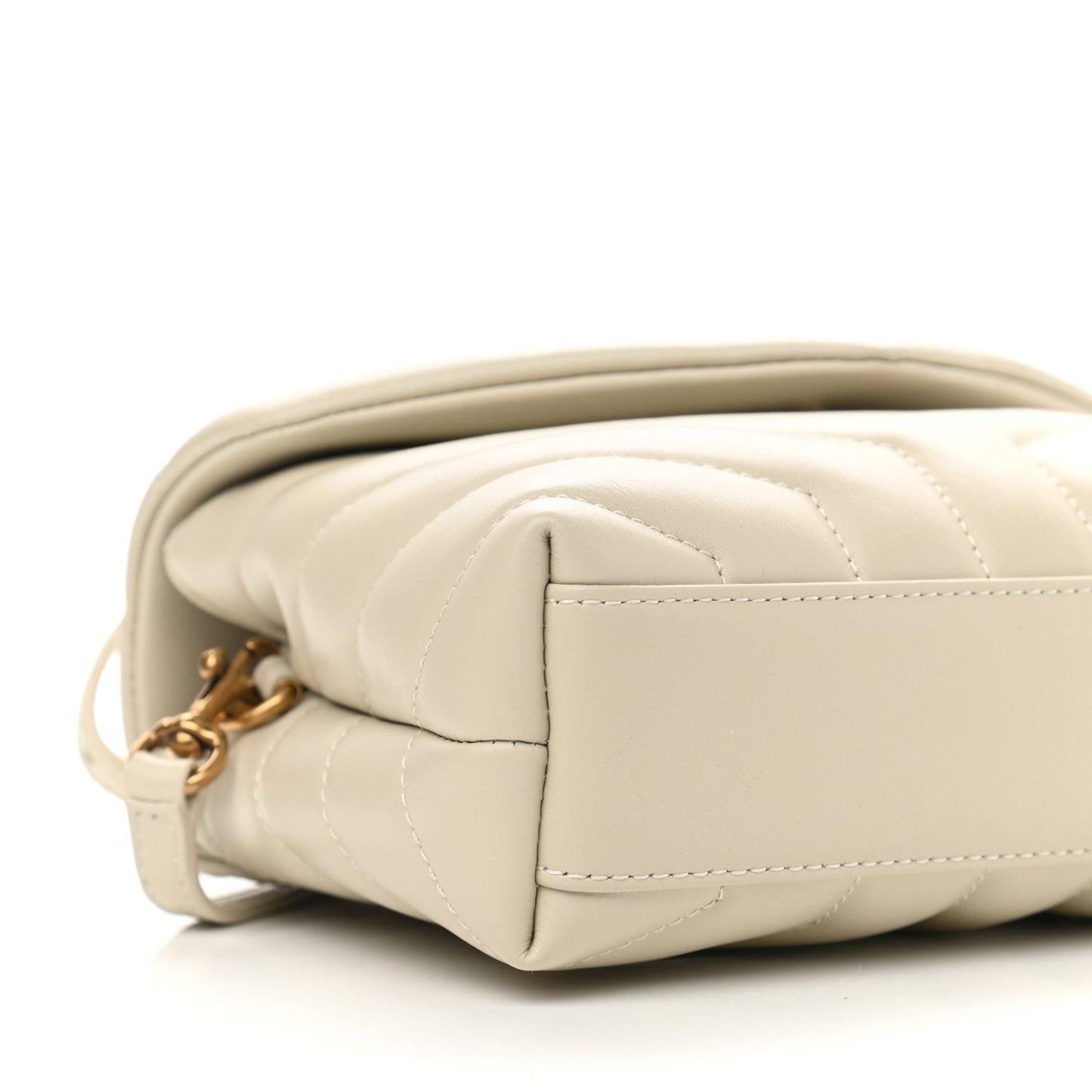 Calfskin Y Quilted Monogram Toy Loulou Crossbody Bag Blanc Vintage