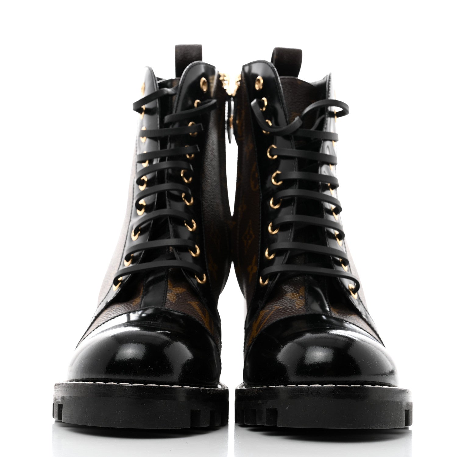 Louis Vuitton Patent Calfskin Monogram Star Trail Ankle Boots 41 Black 2 of 8