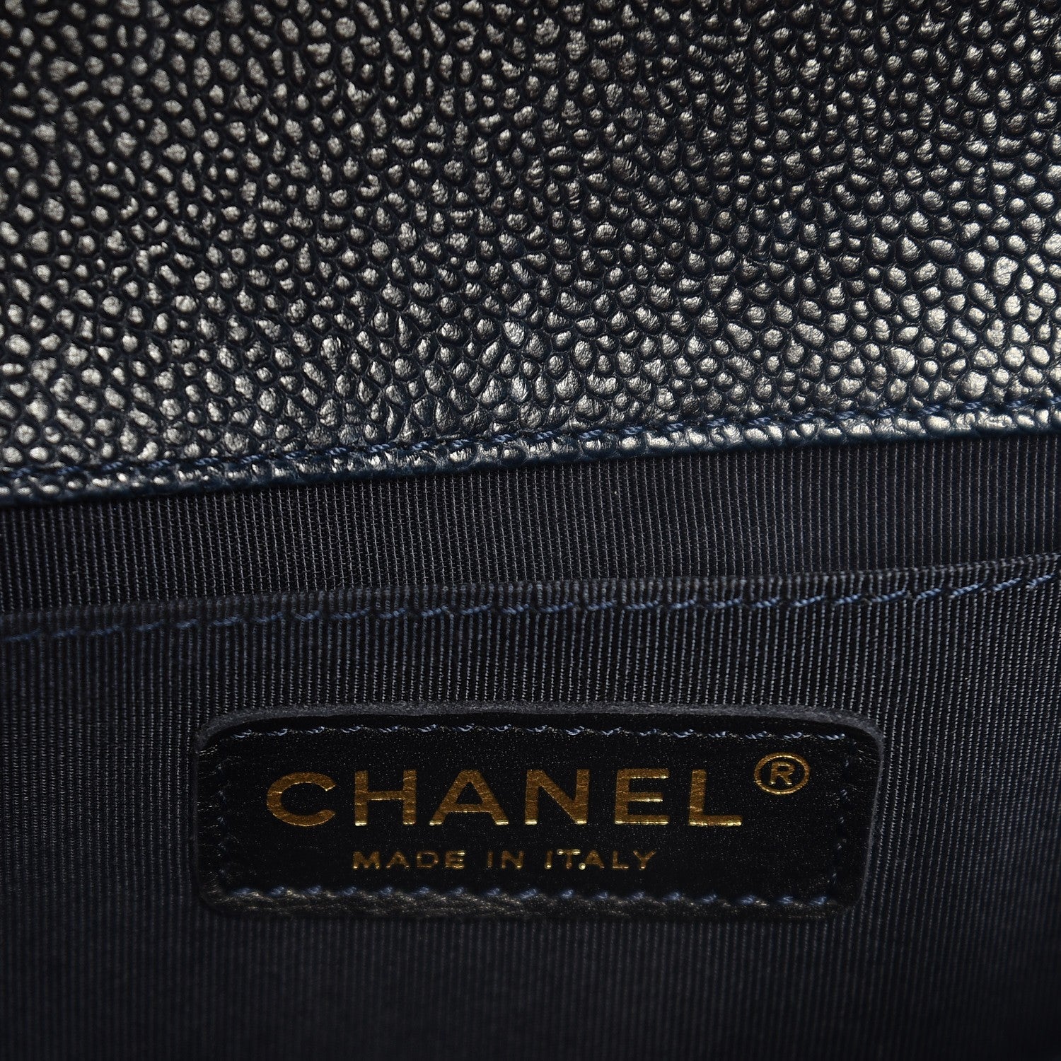 Chanel Caviar Quilted Medium Boy Flap Dark Navy Blue 6 of 9