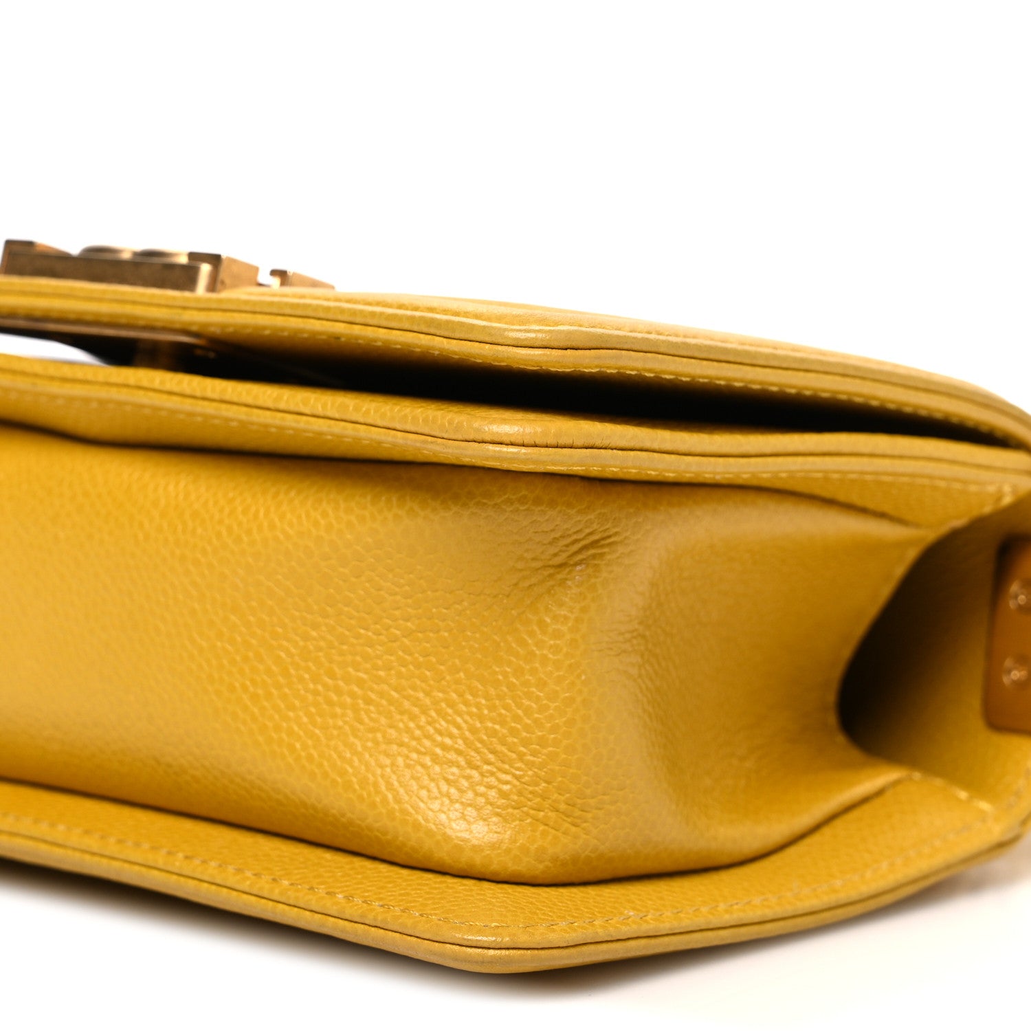 Chanel Caviar Quilted Mini Boy Flap Yellow 10 of 10
