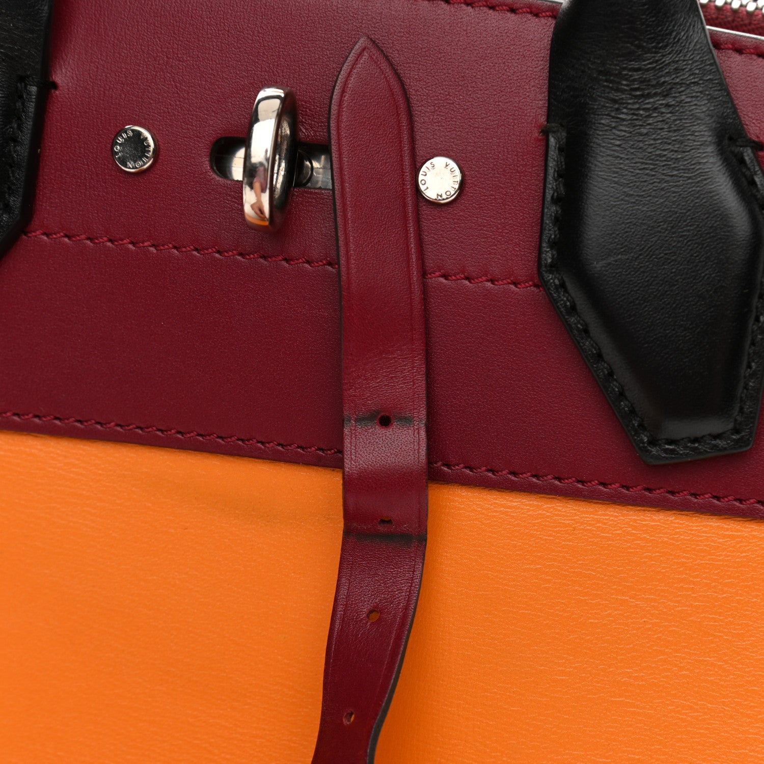 Louis Vuitton Calfskin City Steamer Mini Amaretto Burgundy Black 12 of 12