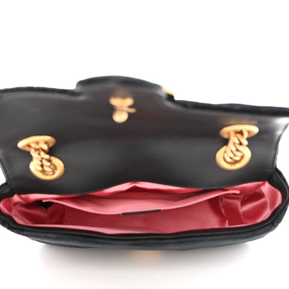 Gucci Velvet Matelasse Mini GG Marmont Shoulder Bag Black 5 of 10