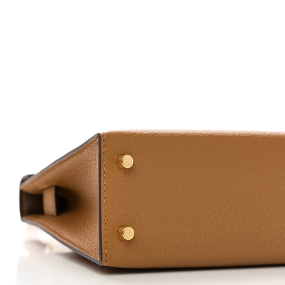 Hermes Chevre Mysore Verso Mini Kelly Sellier 20 Caramel Cacao 8 of 10
