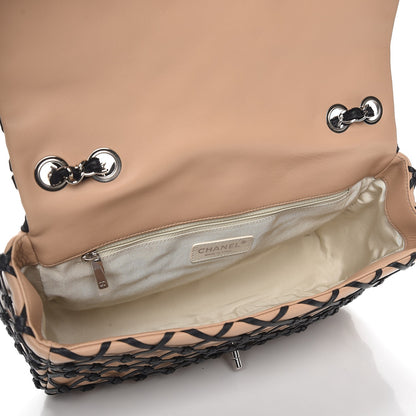 Chanel Lambskin Jumbo Canebiers Net Flap Biege 6 of 10