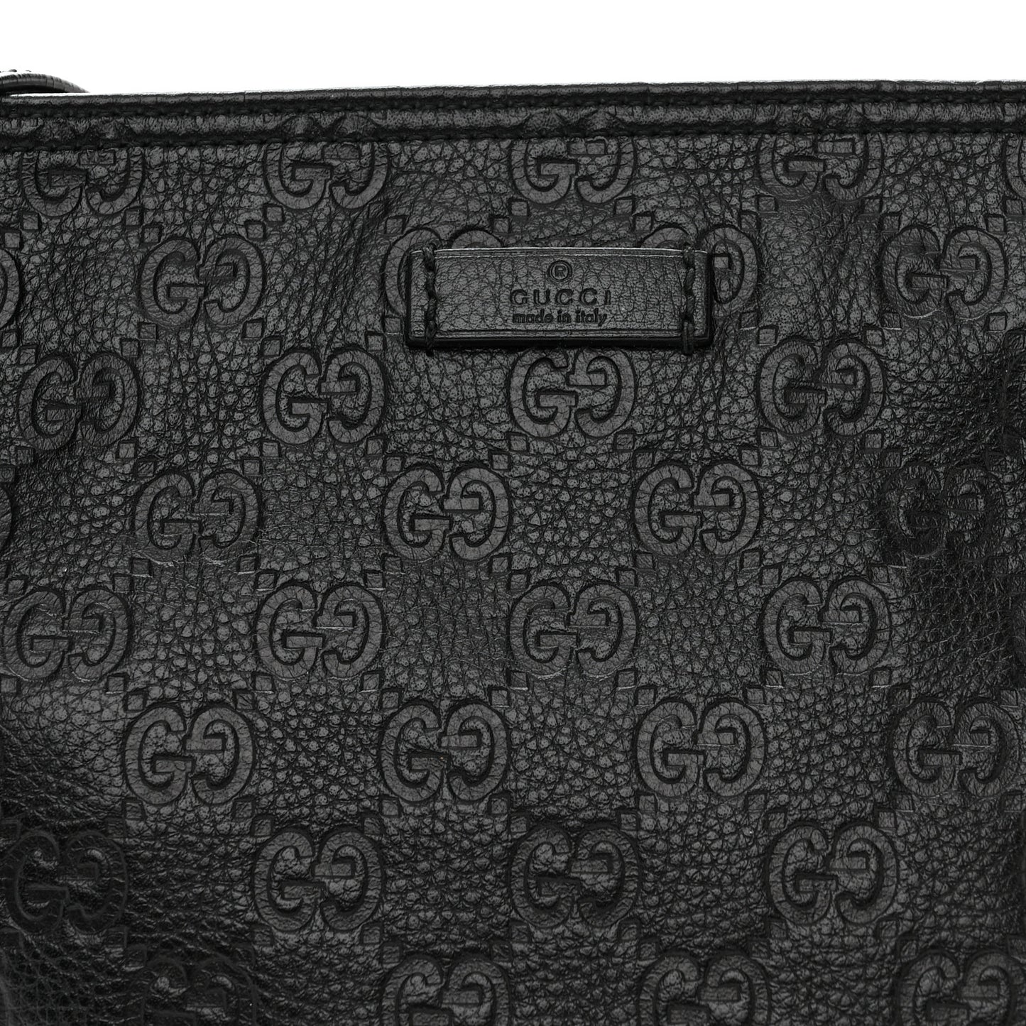 Guccissima Medium Flat Messenger Bag Black