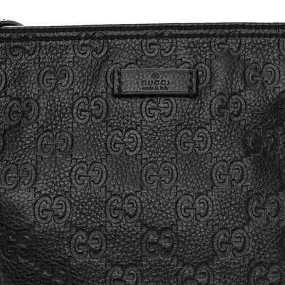 Gucci Guccissima Medium Flat Messenger Bag Black 8 of 10