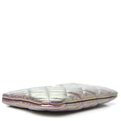 Chanel Iridescent Lambskin Quilted Small Cosmetic Case Purple 4 of 8