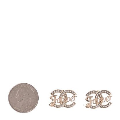 Chanel Crystal CC Forever Earrings Gold 2 of 5