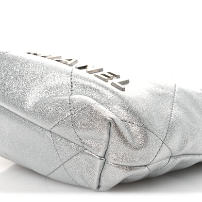 Chanel Metallic Lambskin Quilted Mini Chanel 22 Silvery 10 of 10