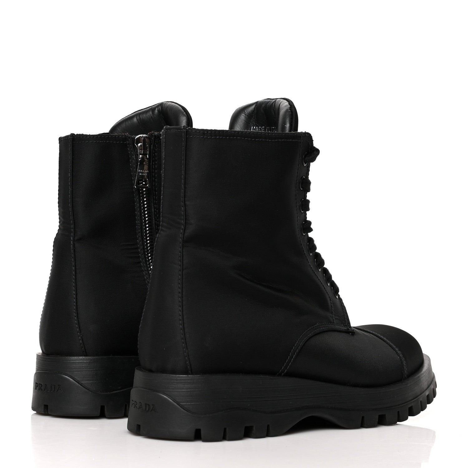 Prada Nylon Gabardine Captoe 30mm Combat Boots 37.5 Black 4 of 8