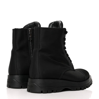 Prada Nylon Gabardine Captoe 30mm Combat Boots 37.5 Black 4 of 8